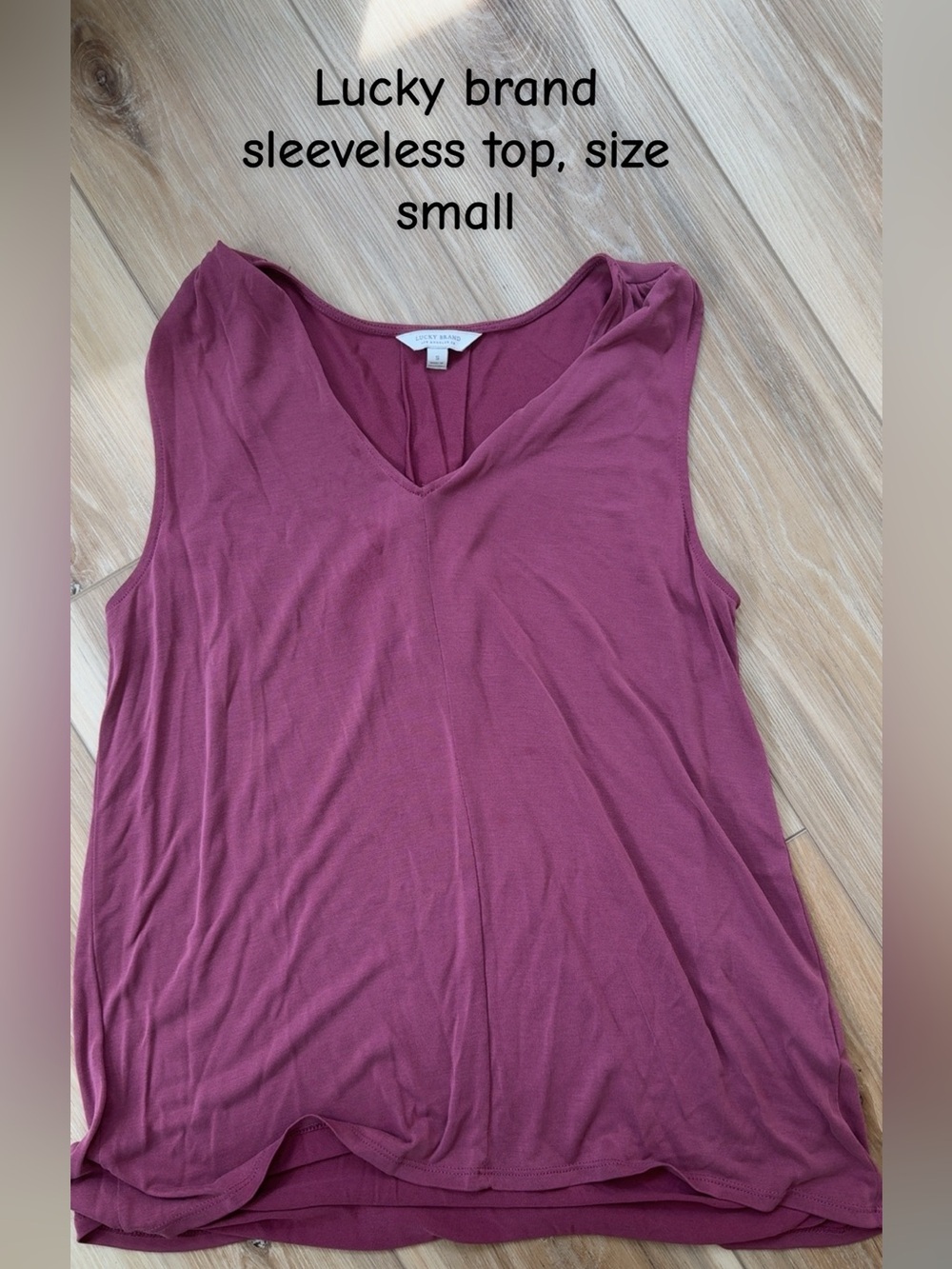Lucky Brand Women's Sleeveless V-Neck Tank Top — Burgundy